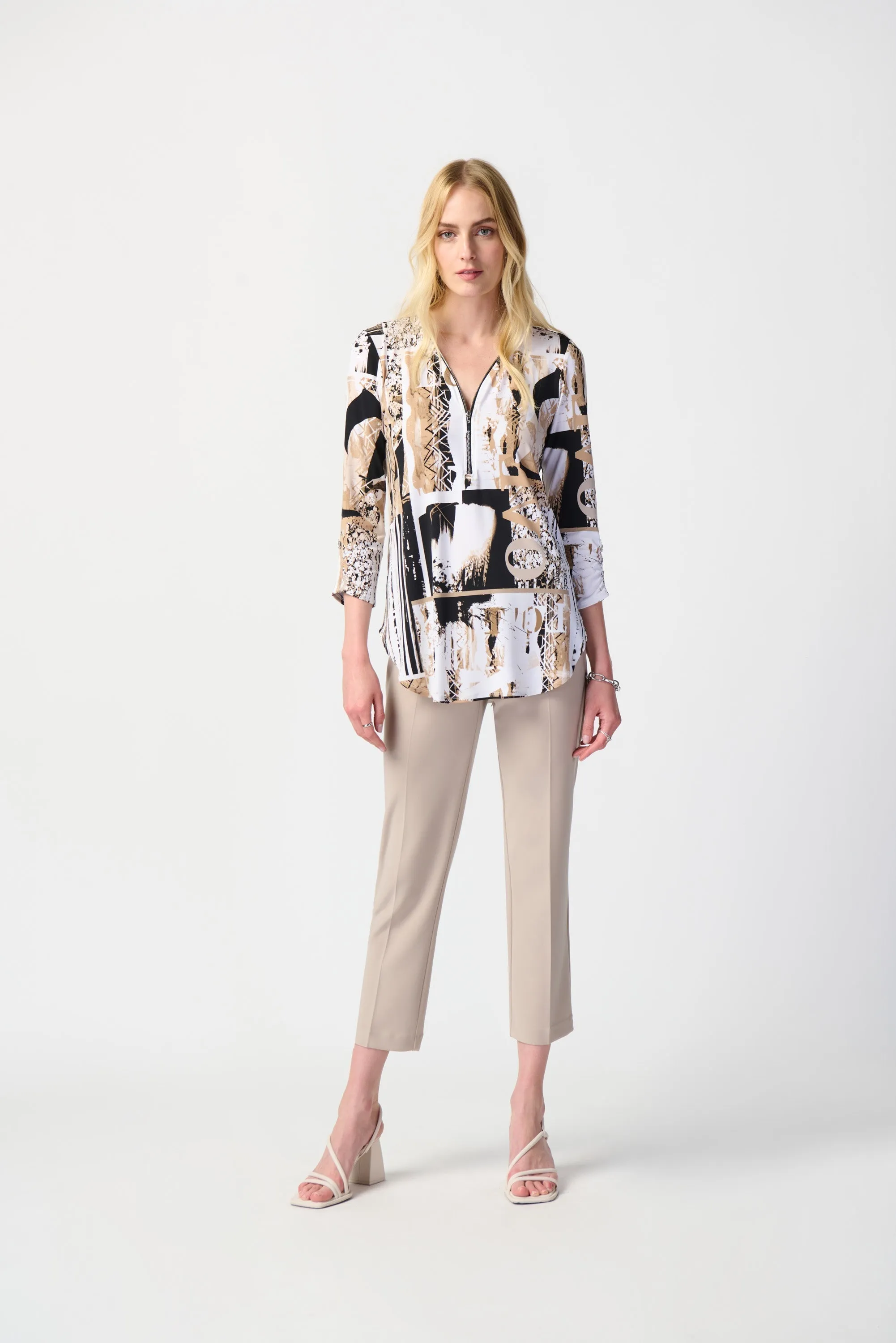 Patchwork Print Silky Knit Boxy Tunic sold by Bellissima