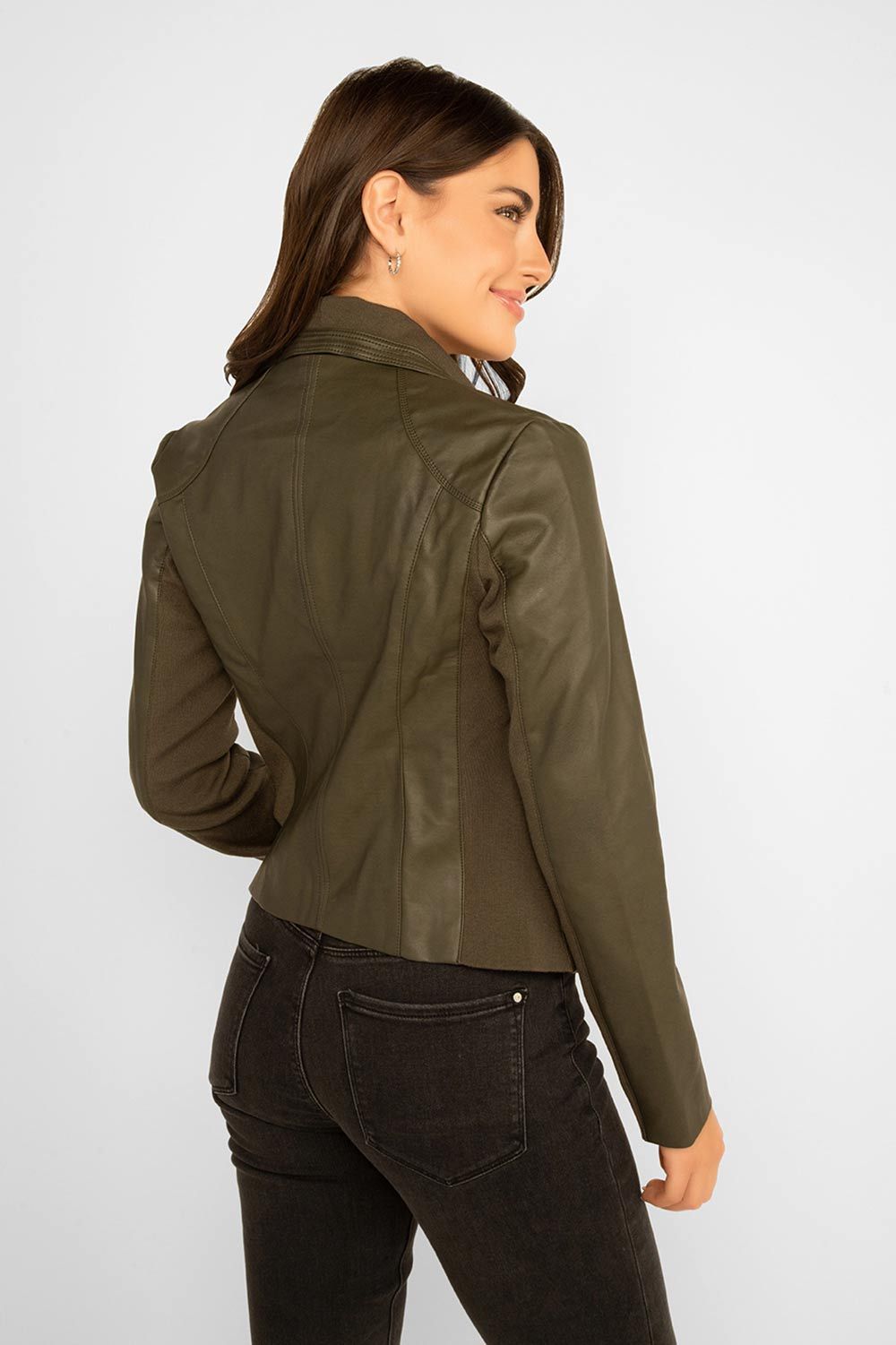 Zip Up Faux Leather Moto Jacket sold by Bellissima product image thumbnail 3