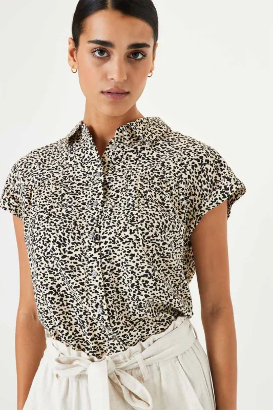 Short Sleeve Leopard Print Blouse sold by Bellissima
