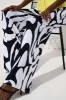 Silky Knit Geometric Print Wide-Leg Pants sold by Bellissima