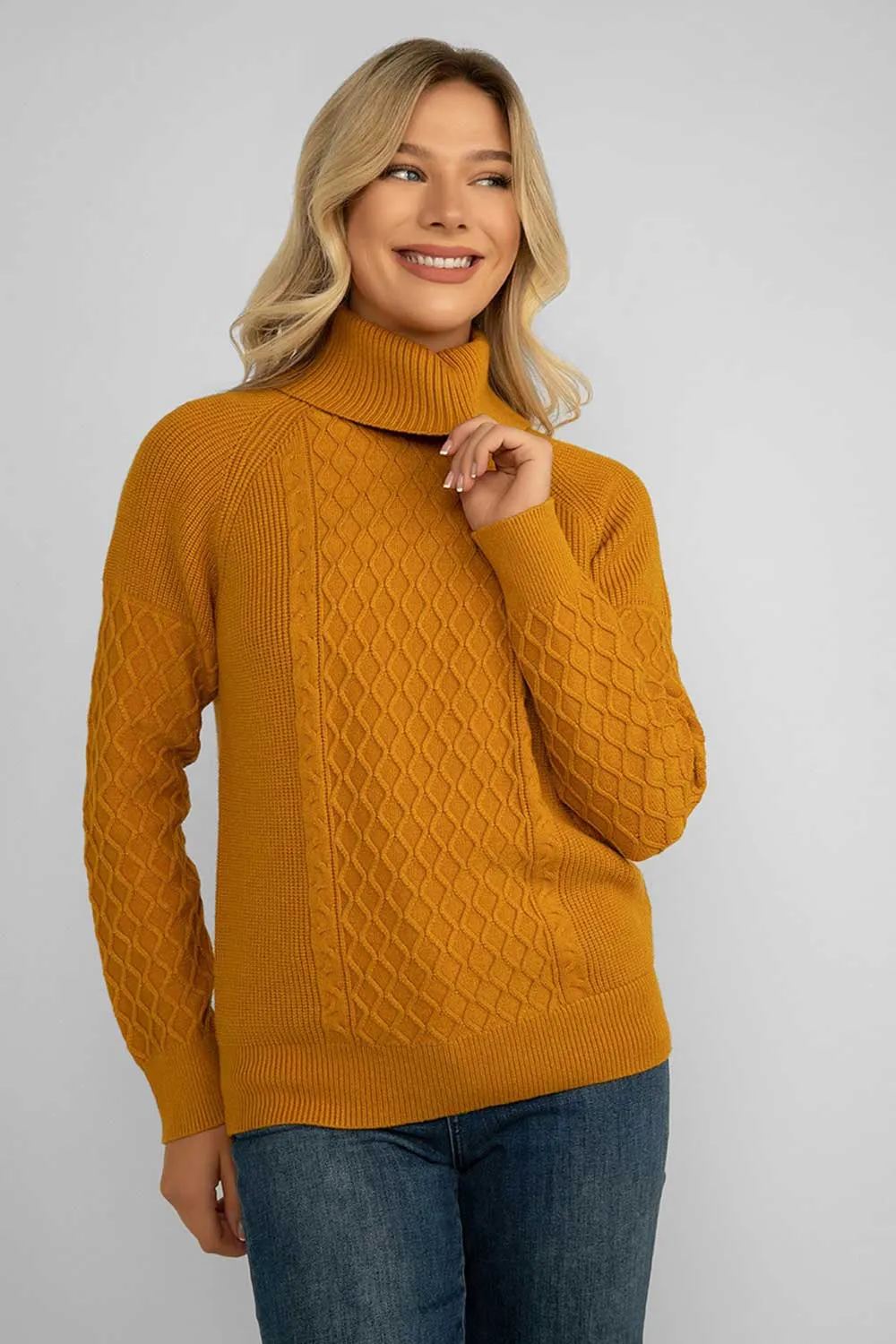 Cable Knit Turtleneck Sweater sold by Bellissima product image thumbnail 4