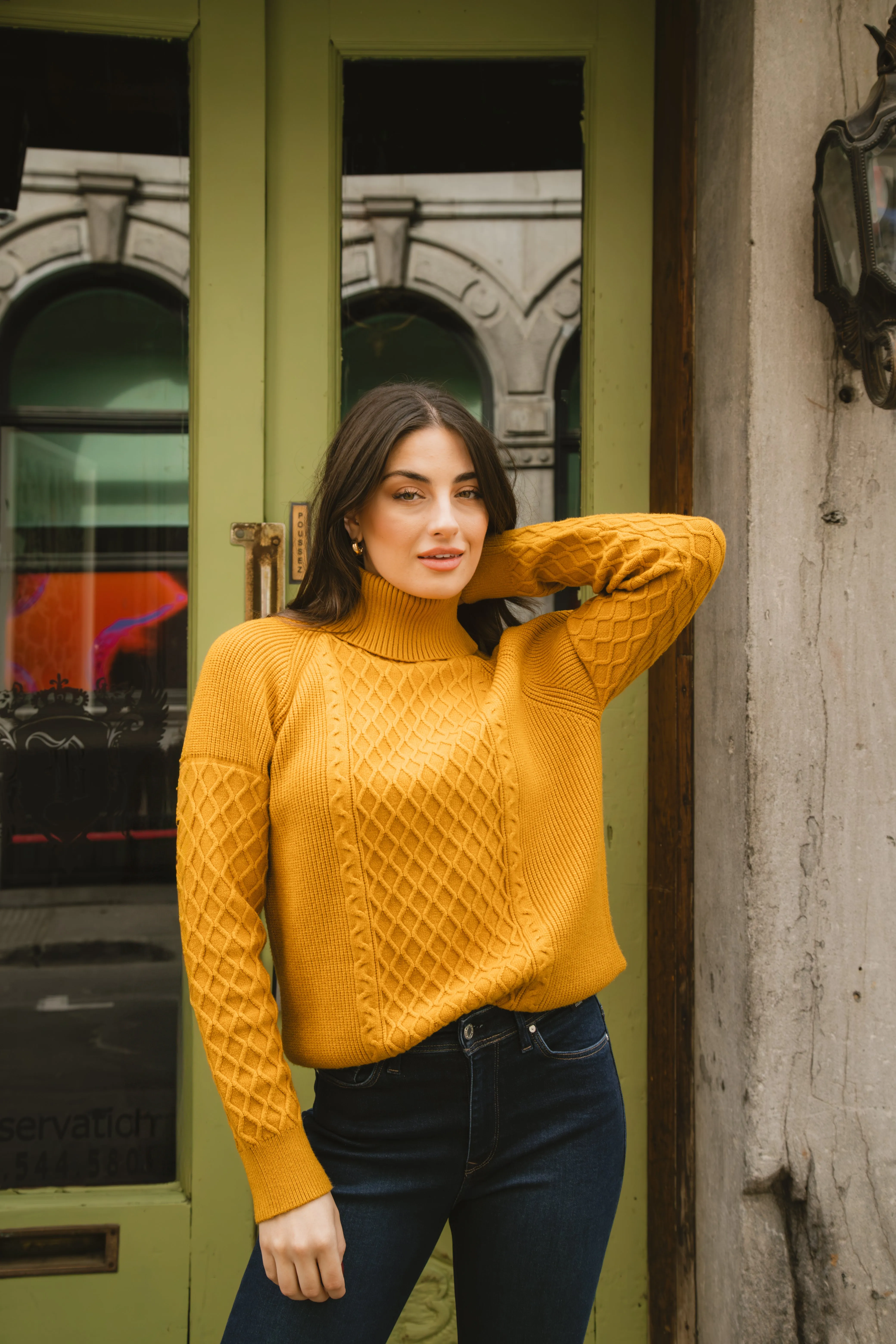 Cable Knit Turtleneck Sweater sold by Bellissima product image thumbnail 2