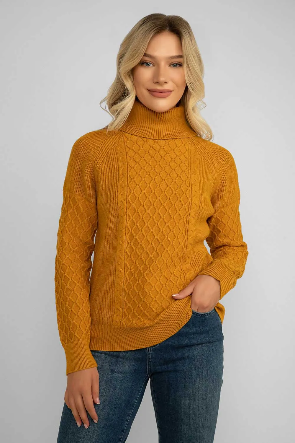 Cable Knit Turtleneck Sweater sold by Bellissima product image thumbnail 3