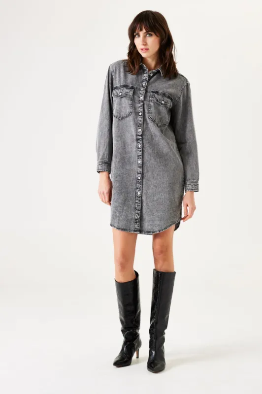 Denim Shirt Dress with Tie Belt sold by Bellissima