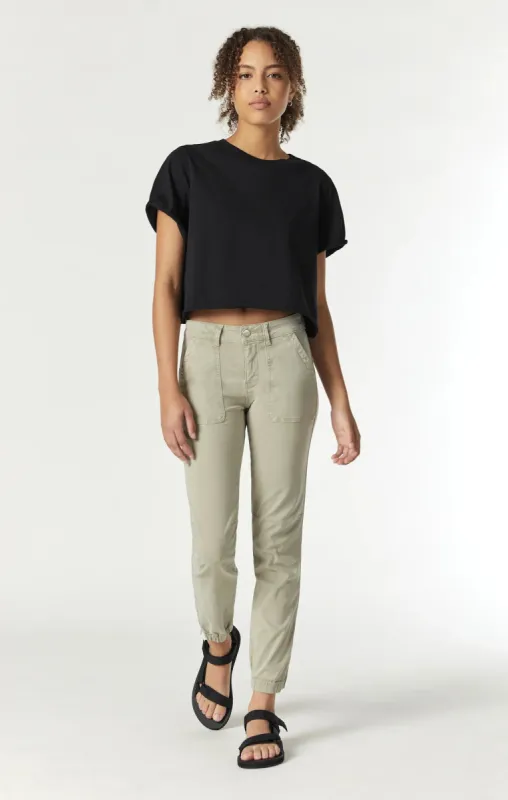Ivy Slim Cargo Pants Abbey Stone Sateen Twill sold by Bellissima