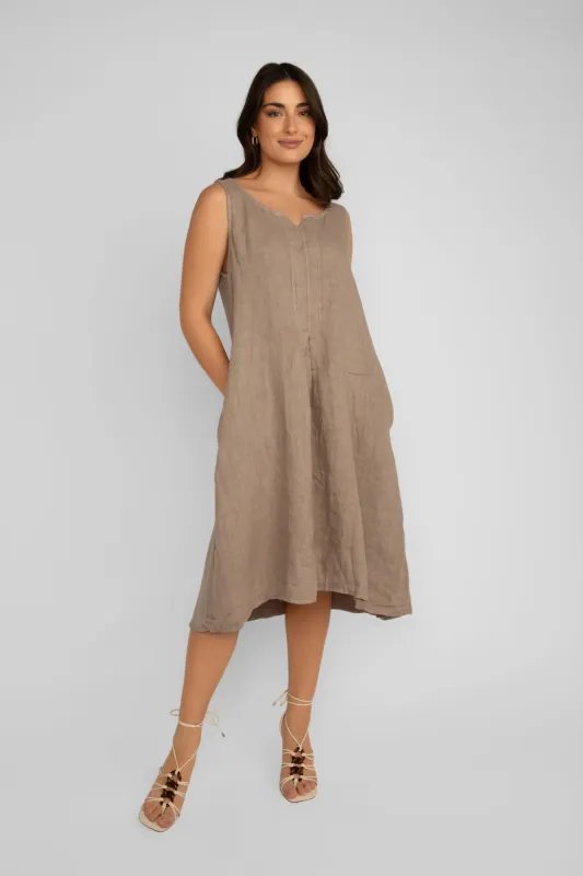 Sleeveless Linen Blend Dress sold by Bellissima