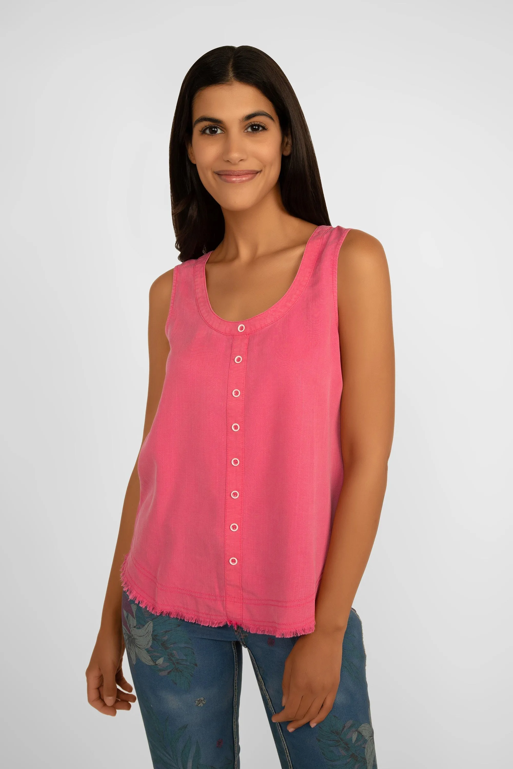 Tencel Tank Top With Button Front sold by Bellissima product image thumbnail 4