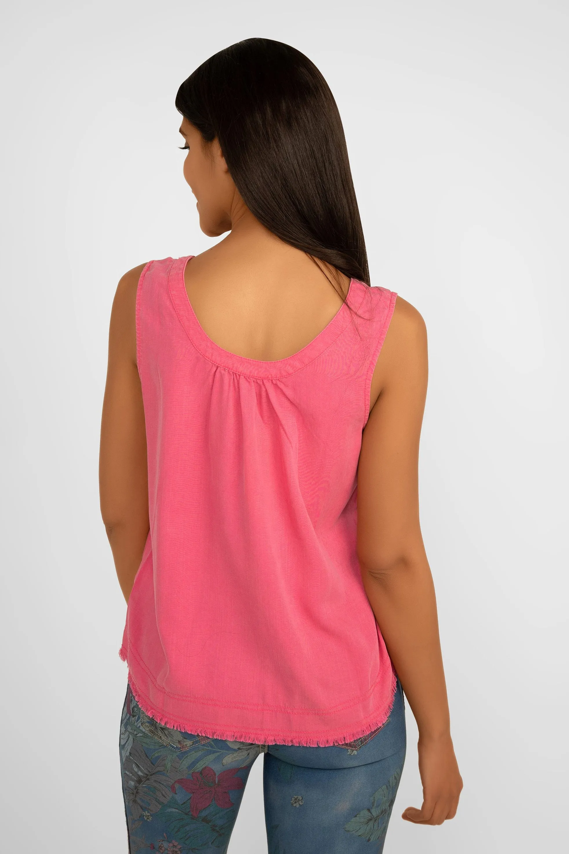 Tencel Tank Top With Button Front sold by Bellissima product image thumbnail 5