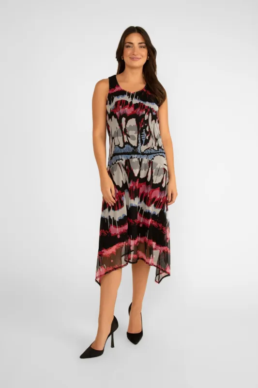 Sleeveless Graffitti Print Mesh Dress sold by Bellissima