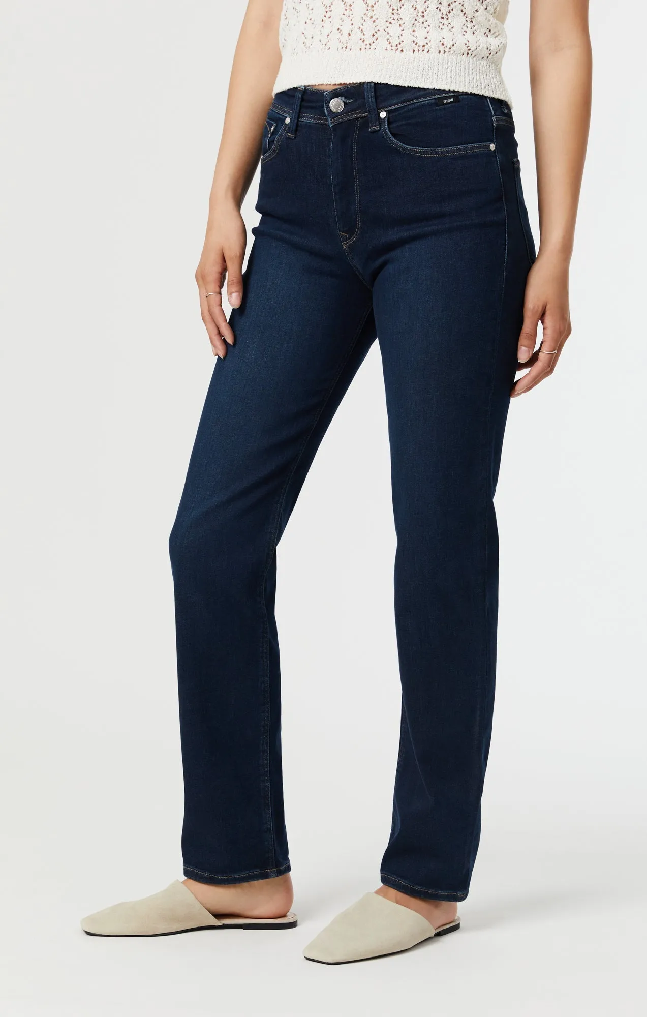 Mavi Paris Slim Straight Leg Jeans - Deep Brushed Indigo Shape sold by Bellissima product image thumbnail 2