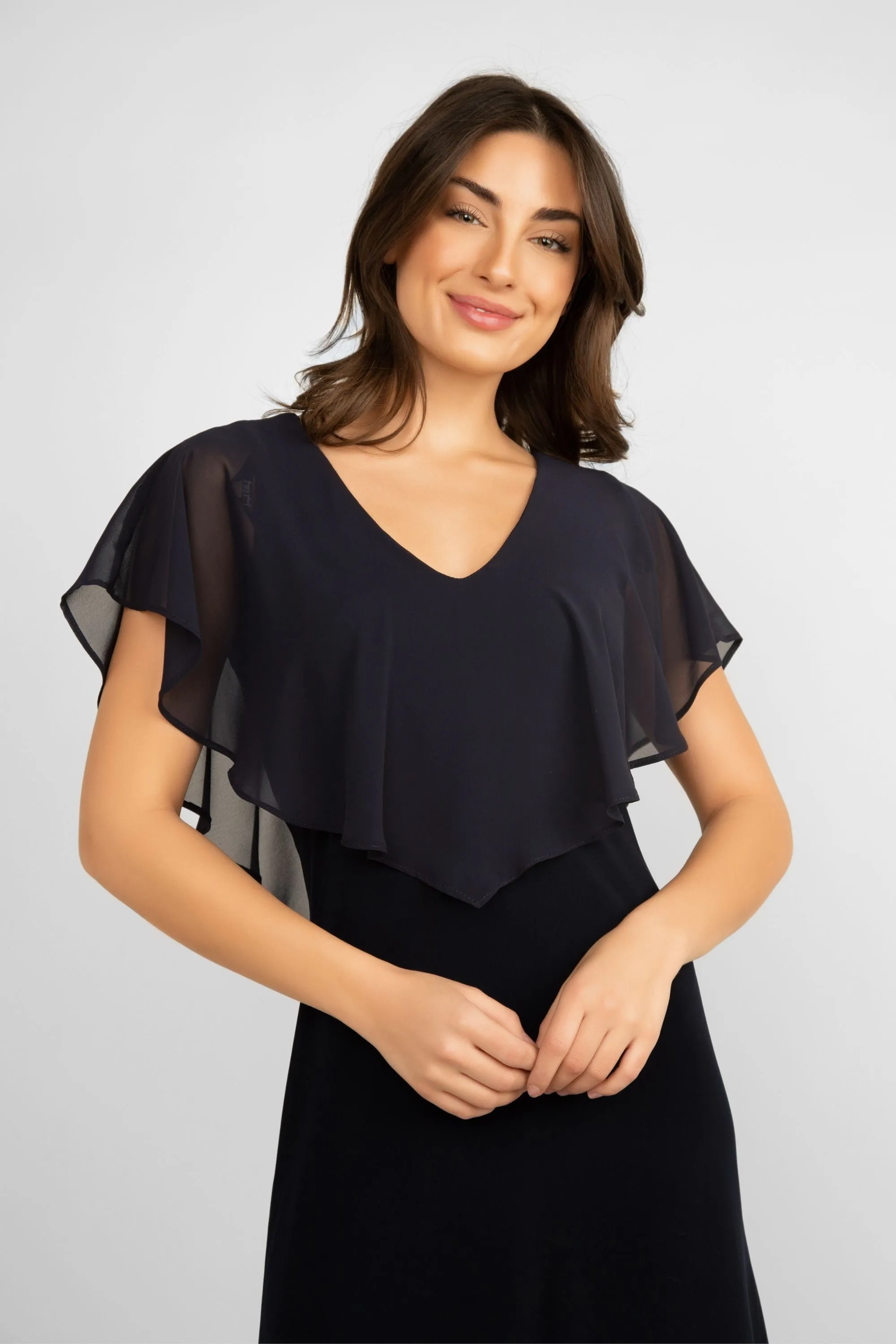 Chiffon Ruffle Overlay Dress sold by Bellissima