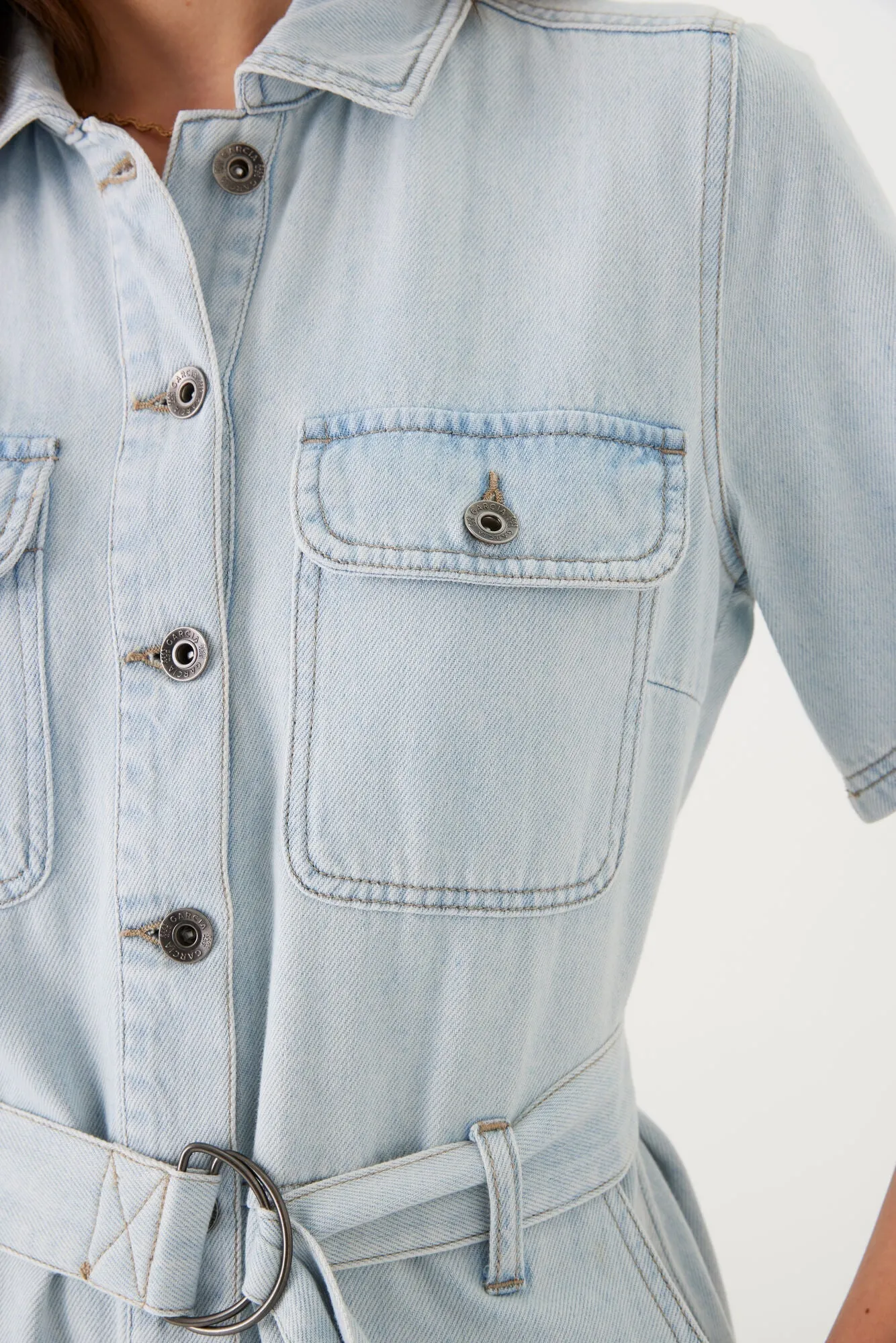 Button Up Denim Dress sold by Bellissima product image thumbnail 3