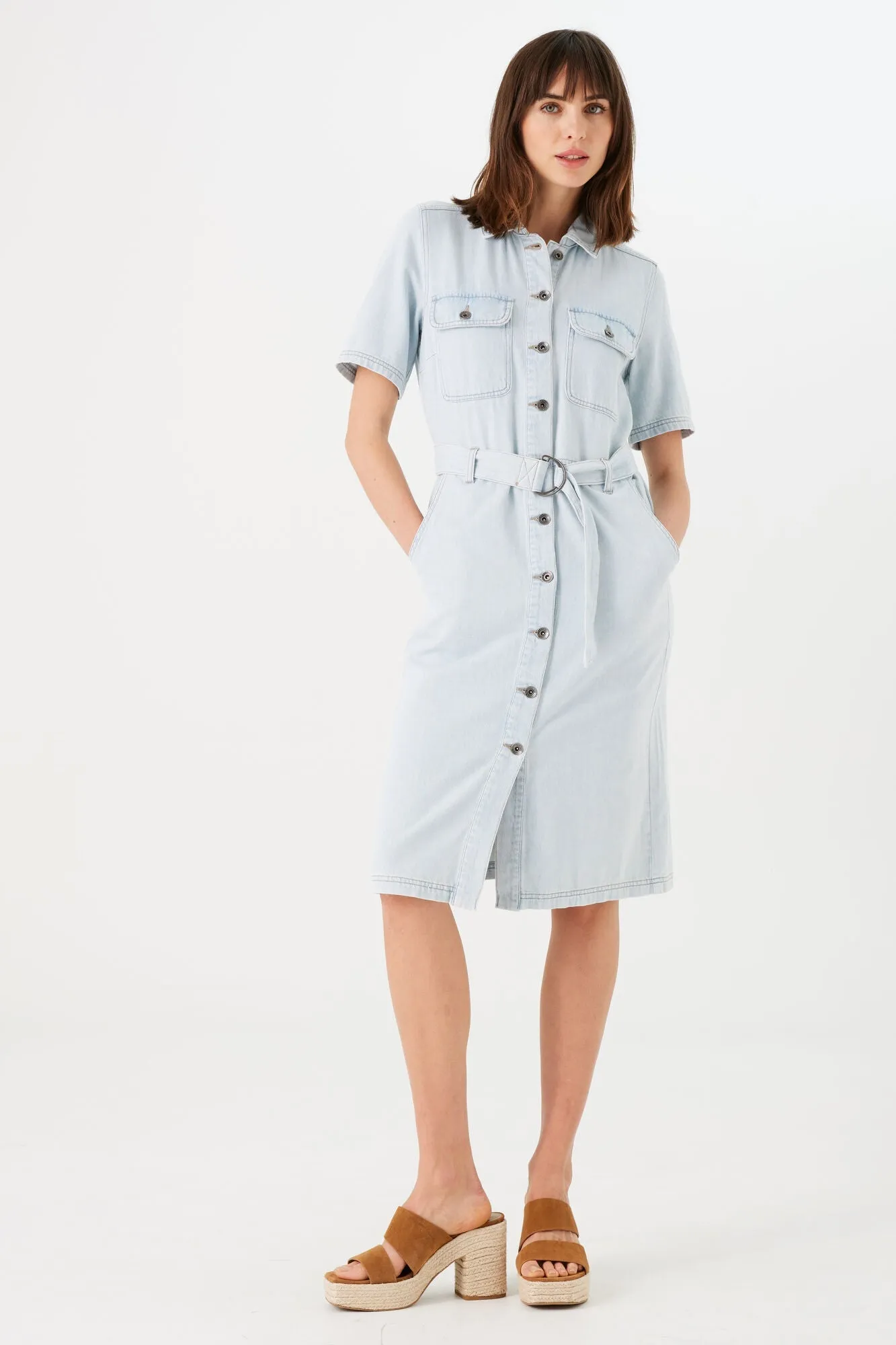 Button Up Denim Dress sold by Bellissima