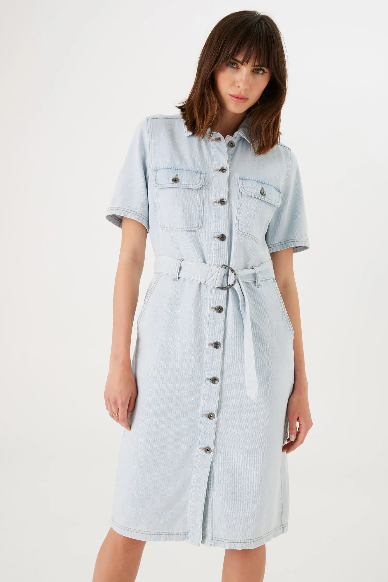 Button Up Denim Dress sold by Bellissima product image thumbnail 2