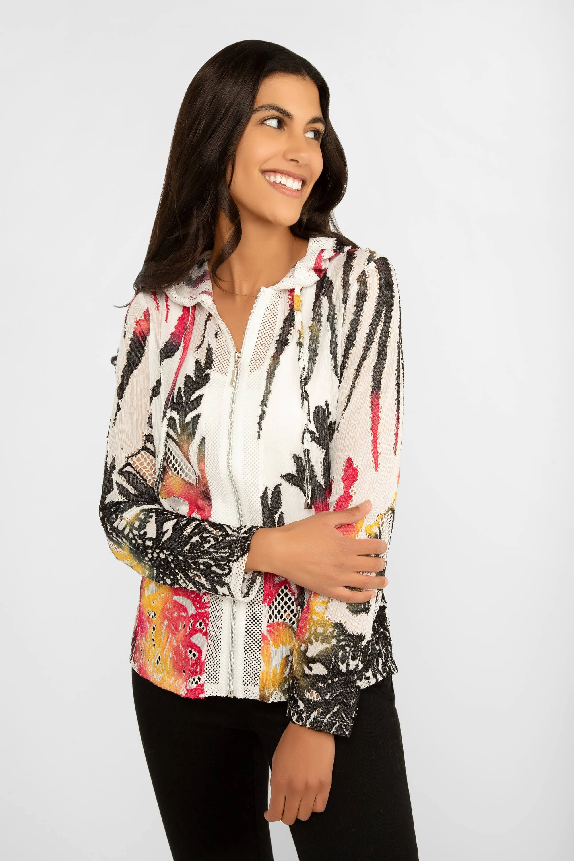 Hooded Zip-Front Jacket sold by Bellissima product image thumbnail 3