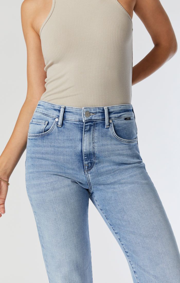 Mavi Barcelona Wide Leg Jeans - Light Brushed Organic Blue sold by Bellissima product image thumbnail 2