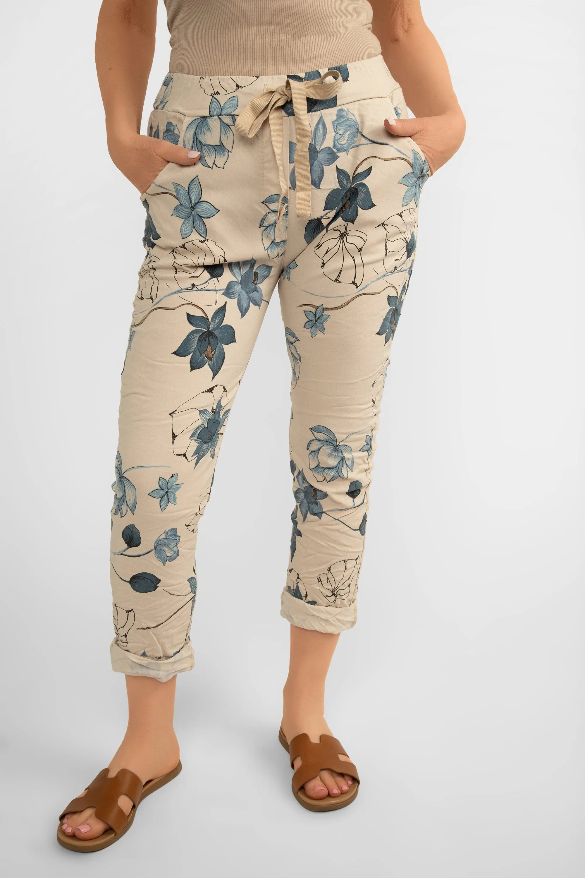 Wild Daffodil Print Pants sold by Bellissima
