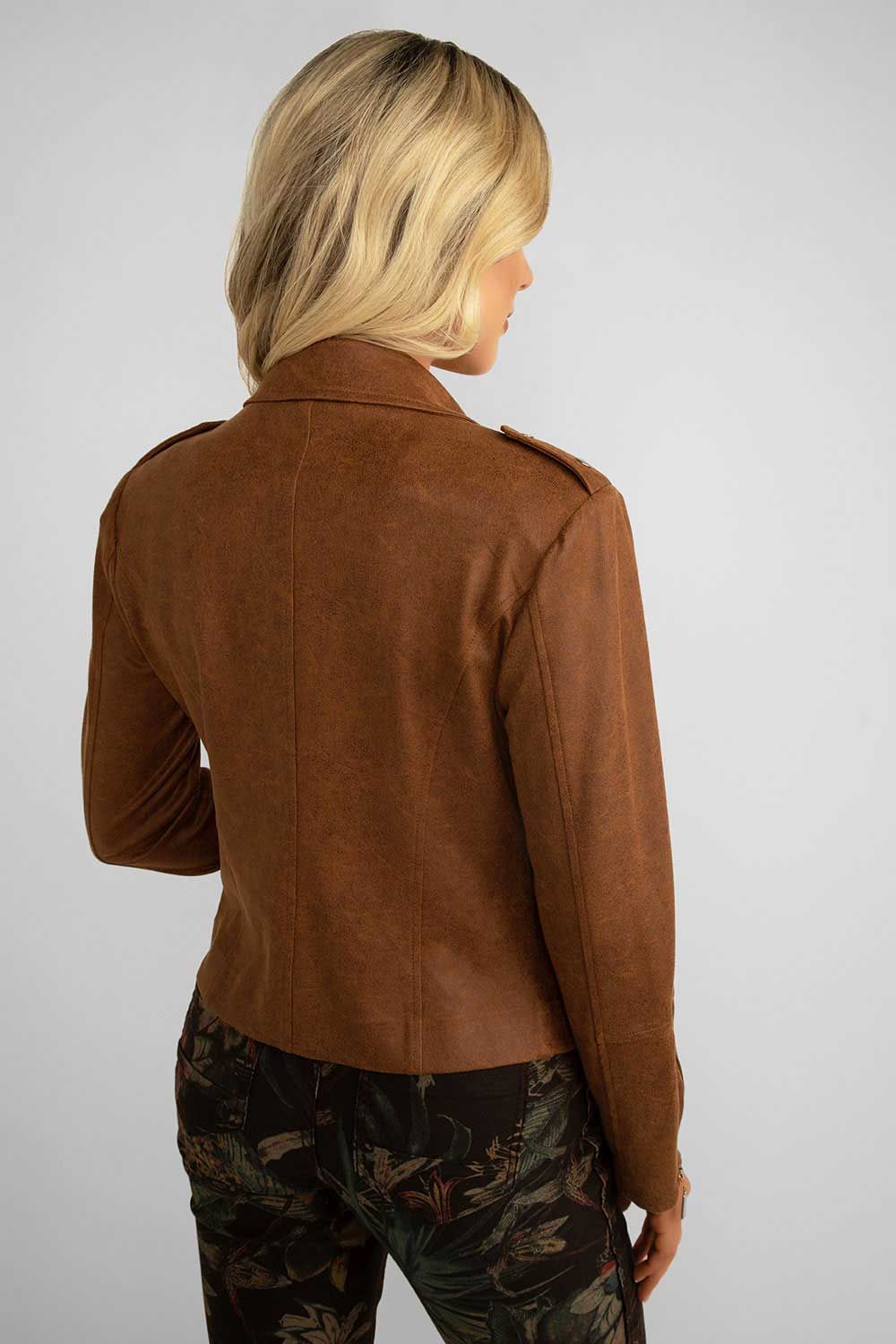 Classic Brown Moto Jacket sold by Bellissima product image thumbnail 4