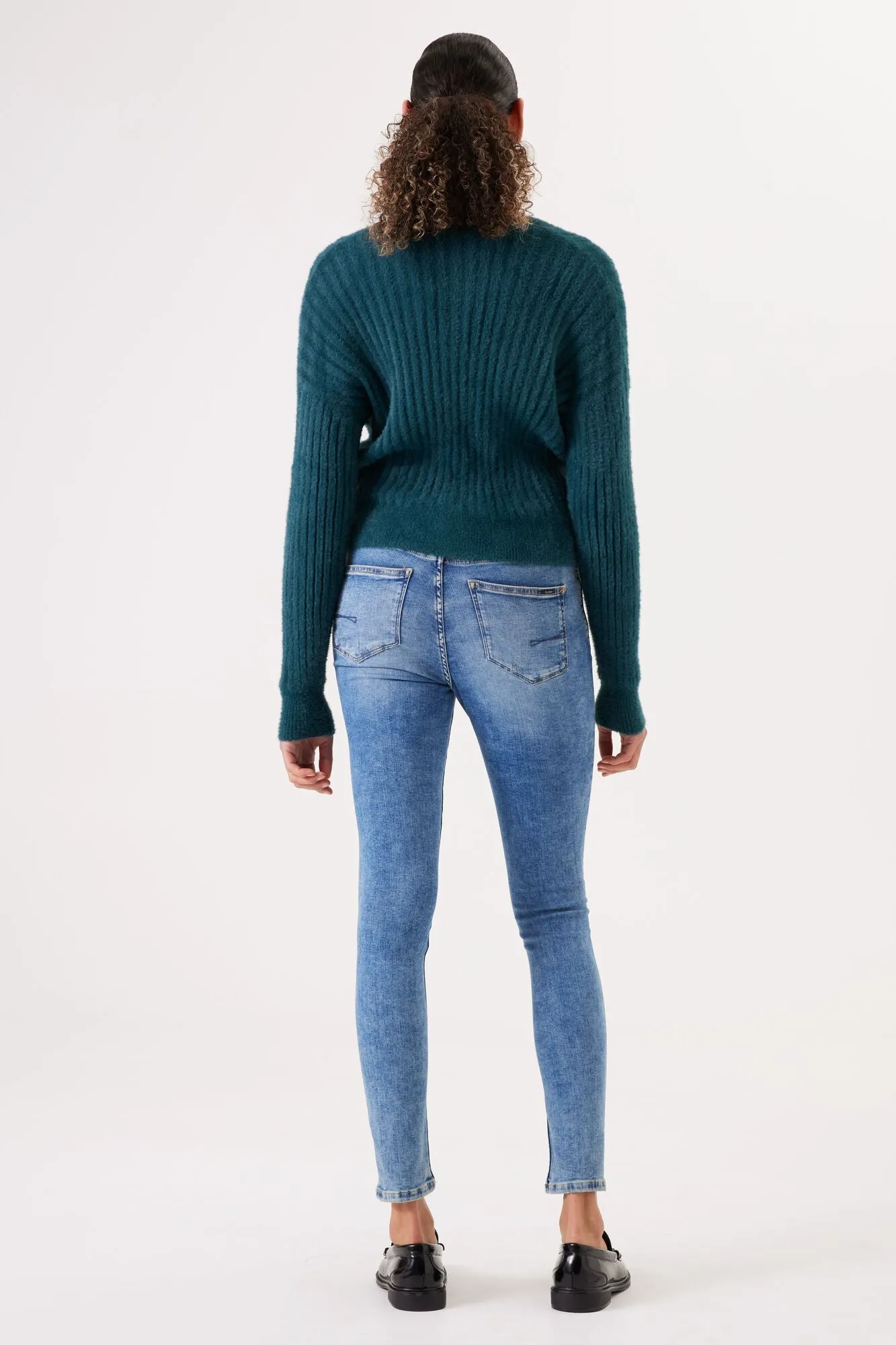 Fuzzy Ribbed Knit Cardigan sold by Bellissima product image thumbnail 3