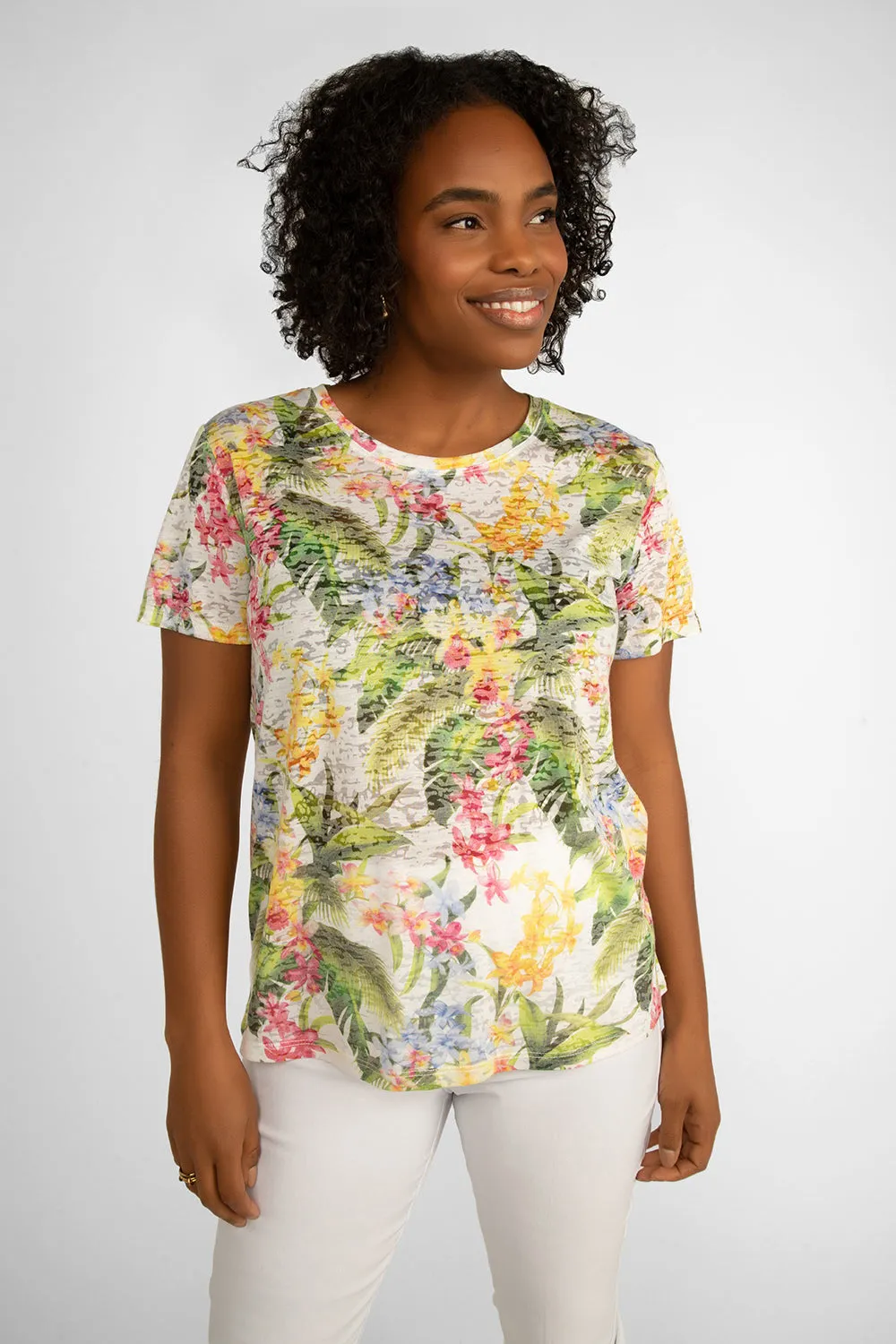 Tropical Floral Printed T-Shirt sold by Bellissima product image thumbnail 2