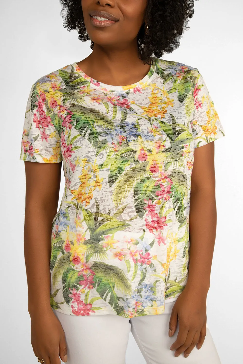 Tropical Floral Printed T-Shirt sold by Bellissima product image thumbnail 3