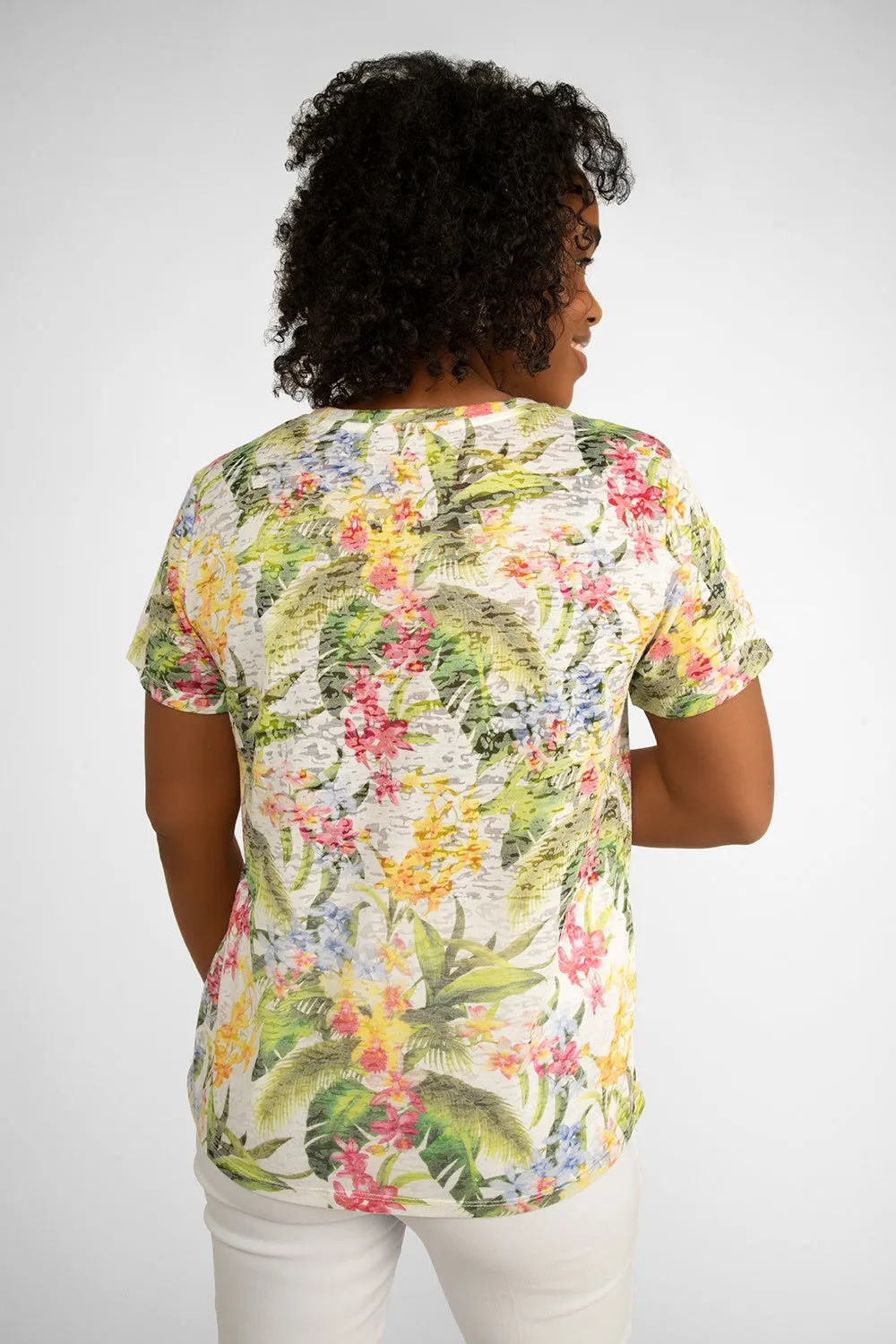 Tropical Floral Printed T-Shirt sold by Bellissima product image thumbnail 4