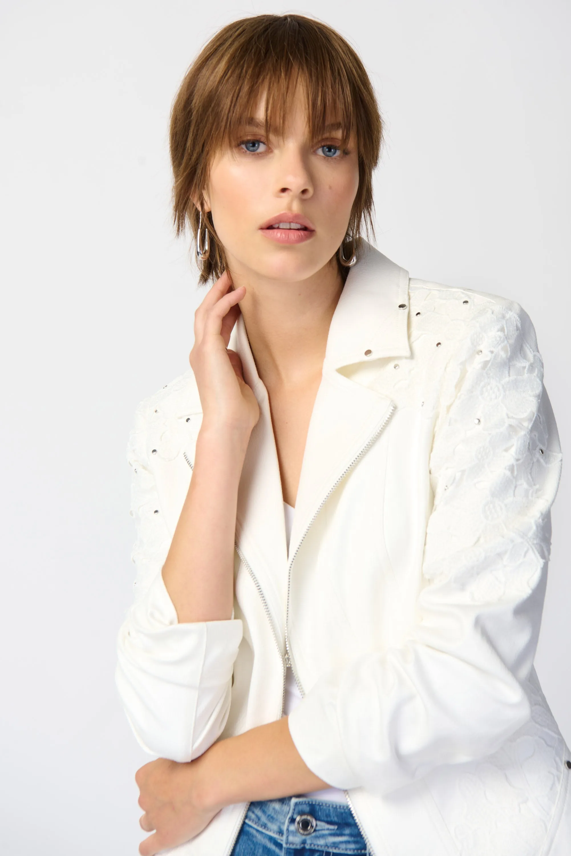 Floral Lace Applique Moto Jacket sold by Bellissima product image thumbnail 2