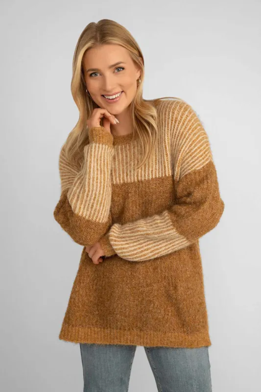 Colour Block Stripe Sweater sold by Bellissima