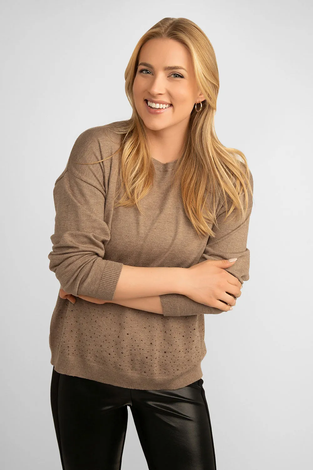 Lightweight Rhinestone Sweater sold by Bellissima product image thumbnail 5