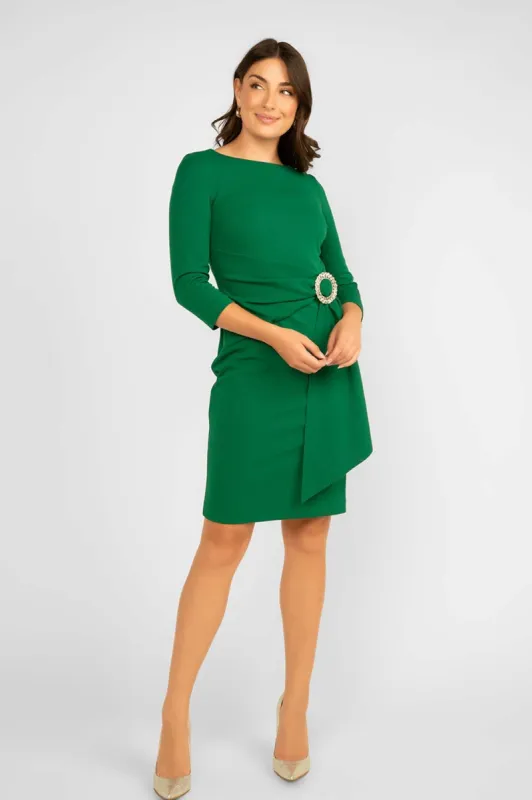 3/4 Sleeve Front Buckle Dress sold by Bellissima