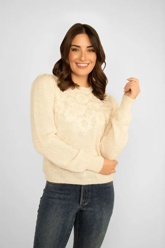 Embroidered Flower Sweater sold by Bellissima