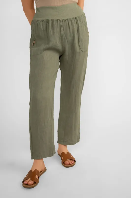 Knit Waistband Cropped Pants sold by Bellissima