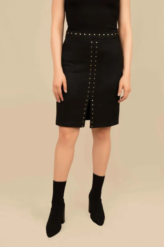 Rivet Detail Skirt sold by Bellissima