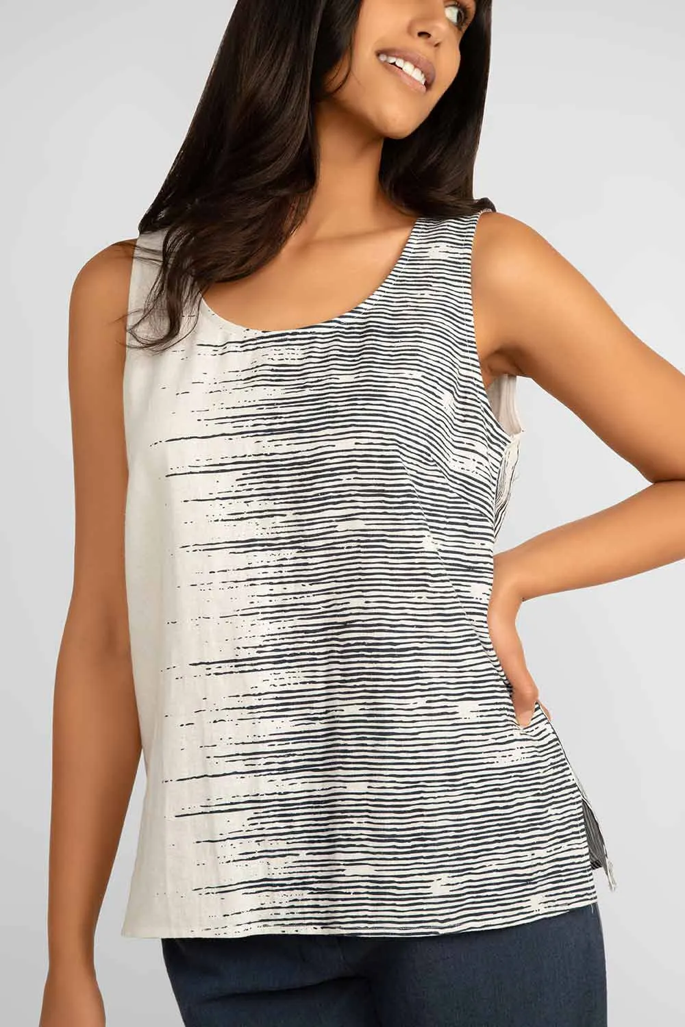 Striped Linen Tank Top sold by Bellissima product image thumbnail 4