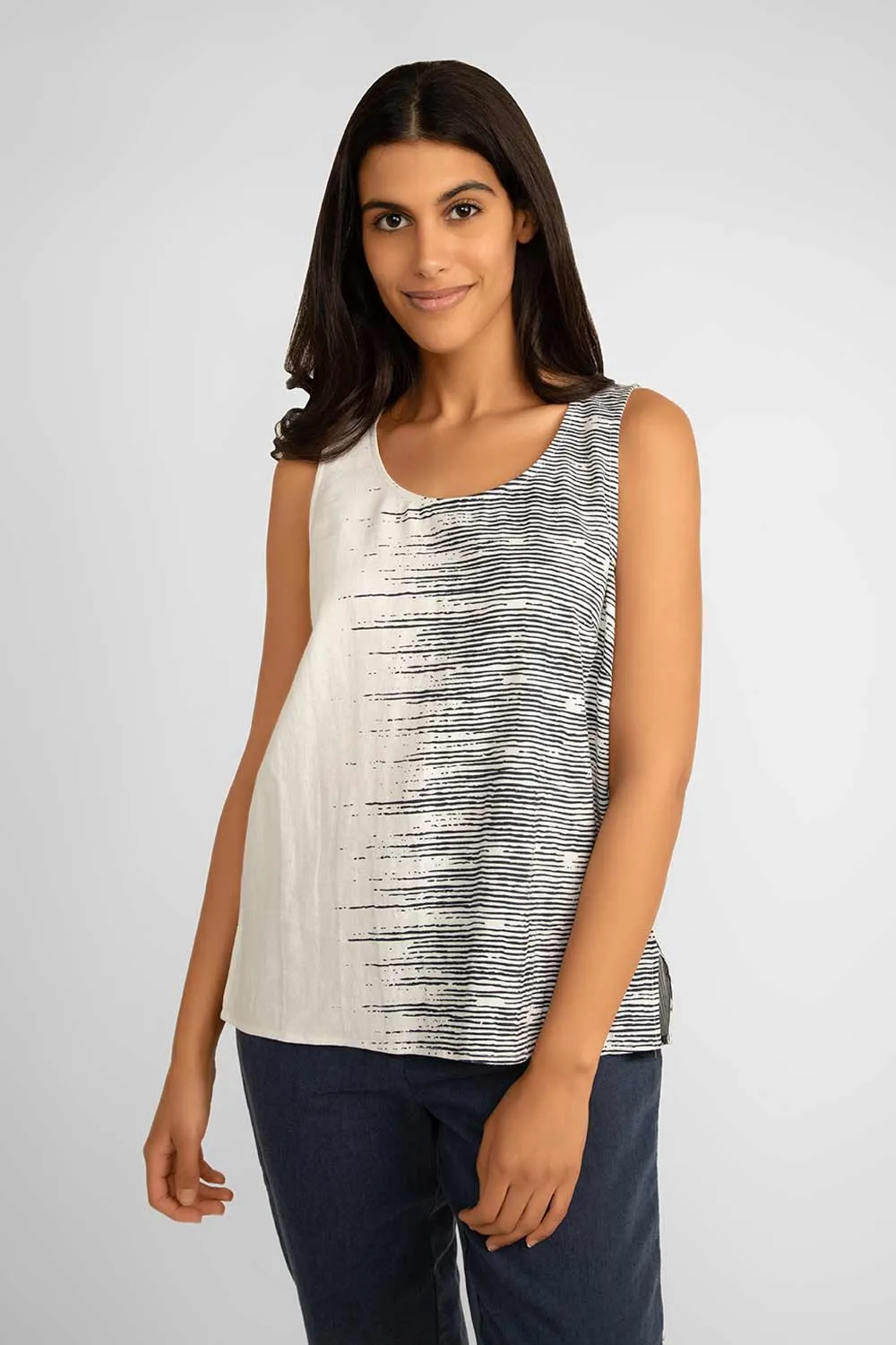 Striped Linen Tank Top sold by Bellissima