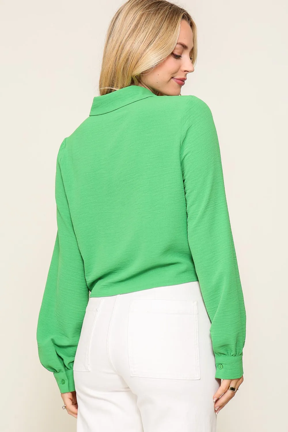 Long Sleeve Blouse With Front Tie sold by Bellissima product image thumbnail 4