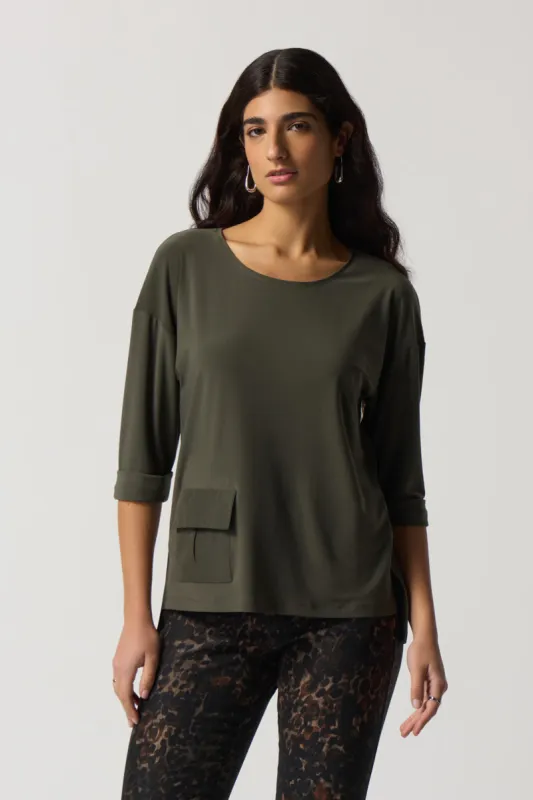 3/4 Sleeve Top With Pocket sold by Bellissima