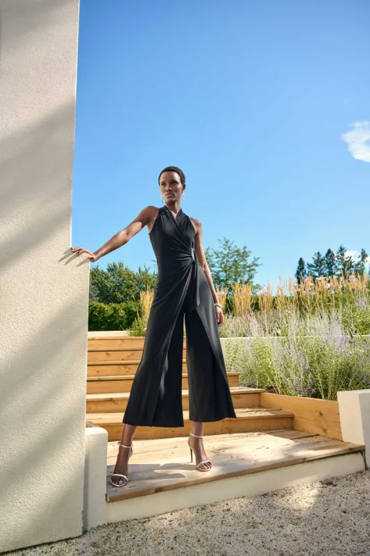 Sleeveless Silky Knit Wrap Culotte Jumpsuit sold by Bellissima