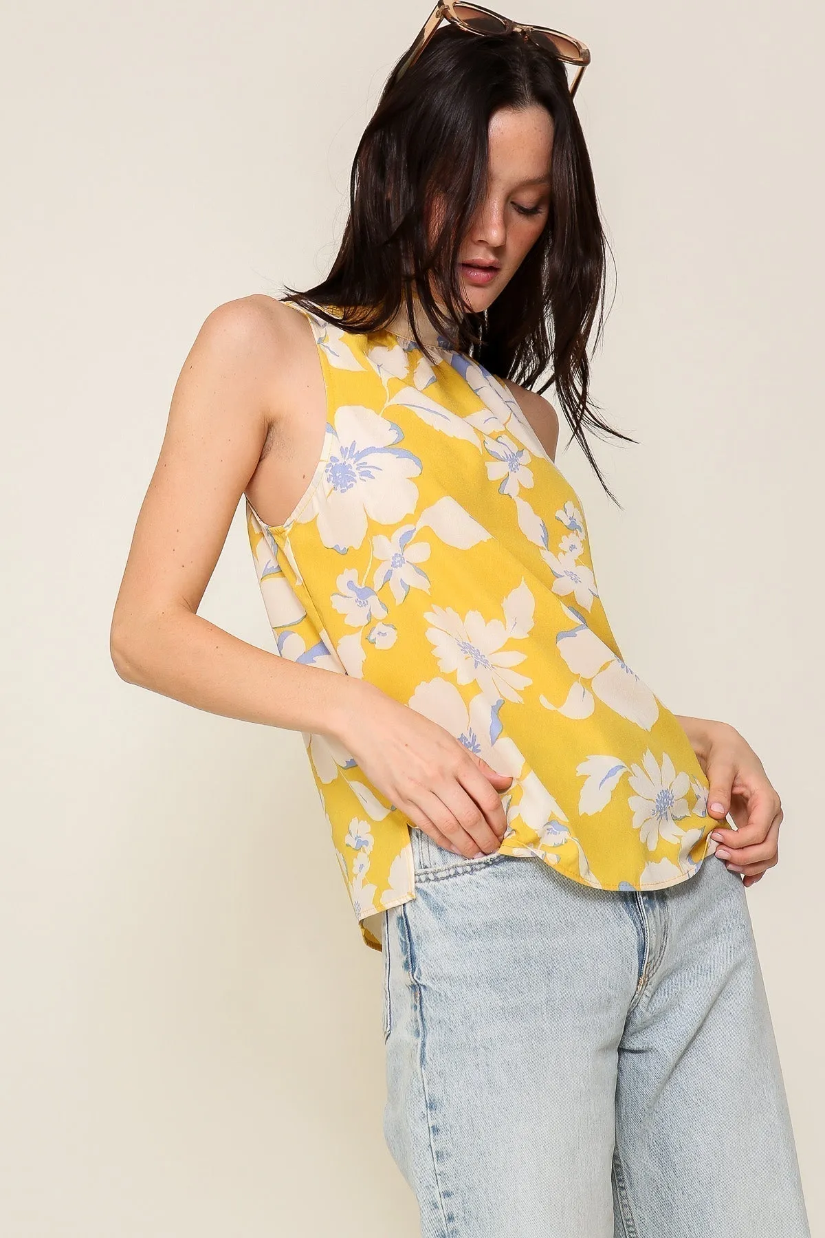 High Neck Floral Print Sleeveless Top sold by Bellissima product image thumbnail 5