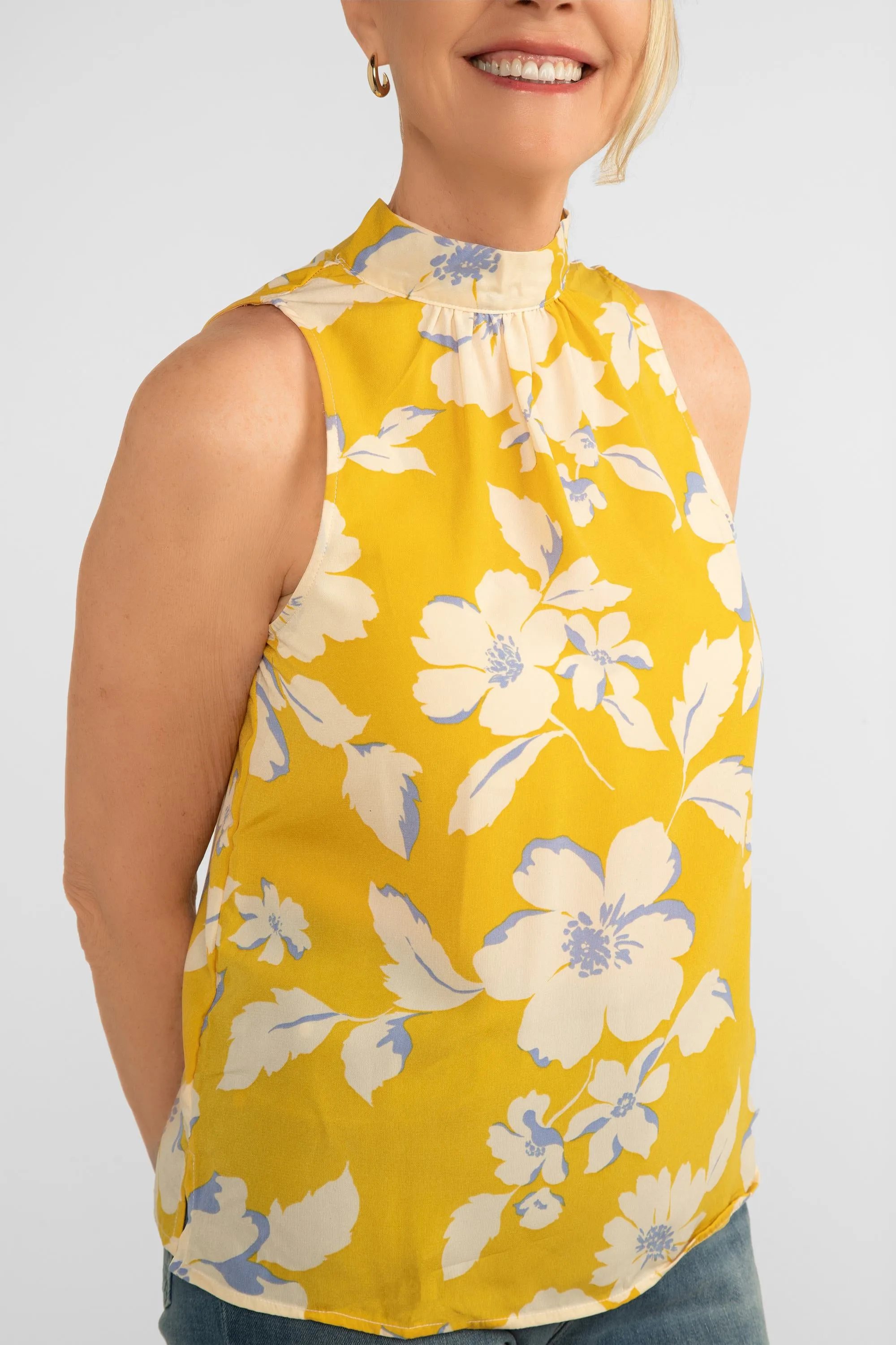 High Neck Floral Print Sleeveless Top sold by Bellissima product image thumbnail 3