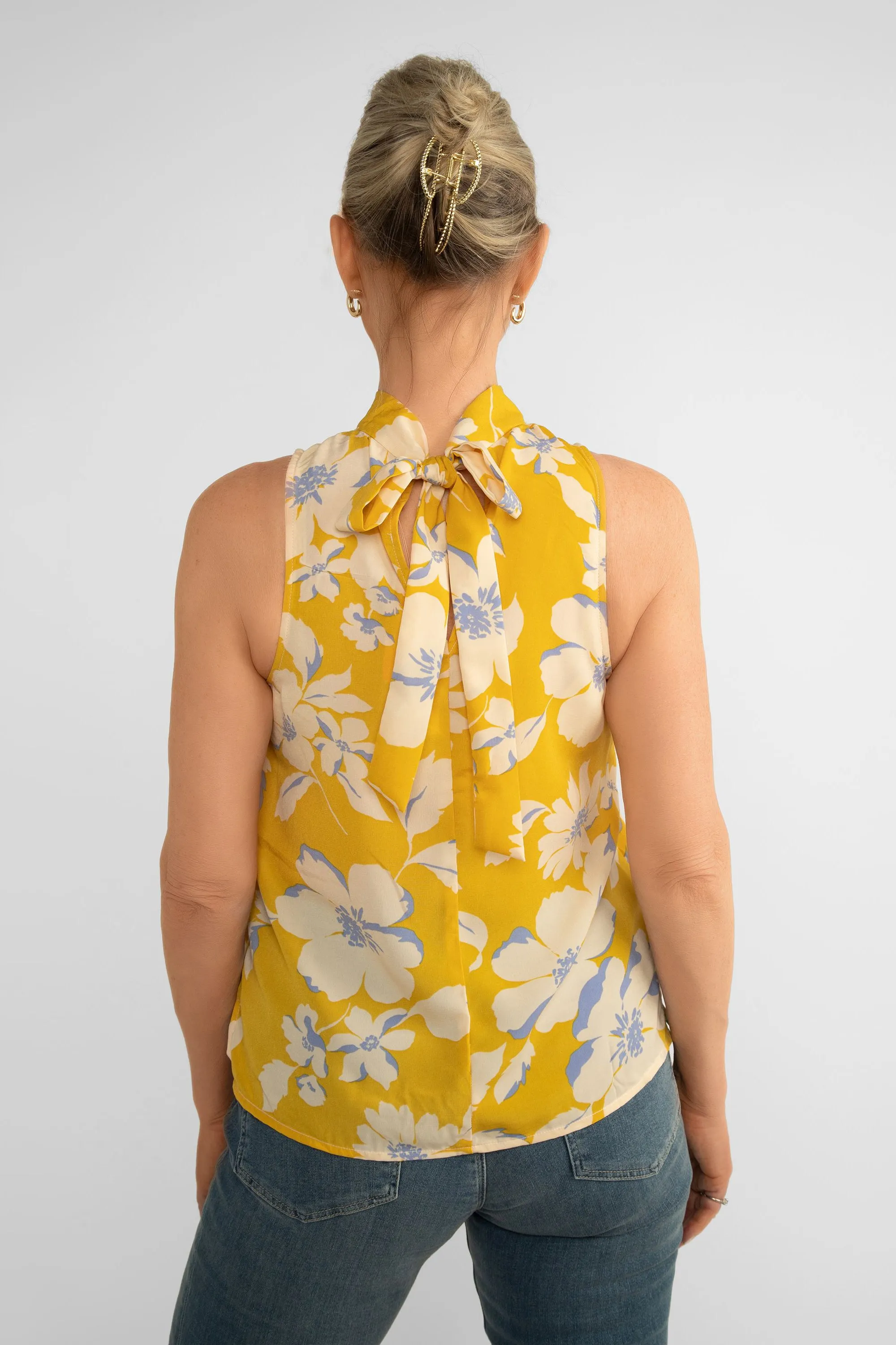 High Neck Floral Print Sleeveless Top sold by Bellissima product image thumbnail 4