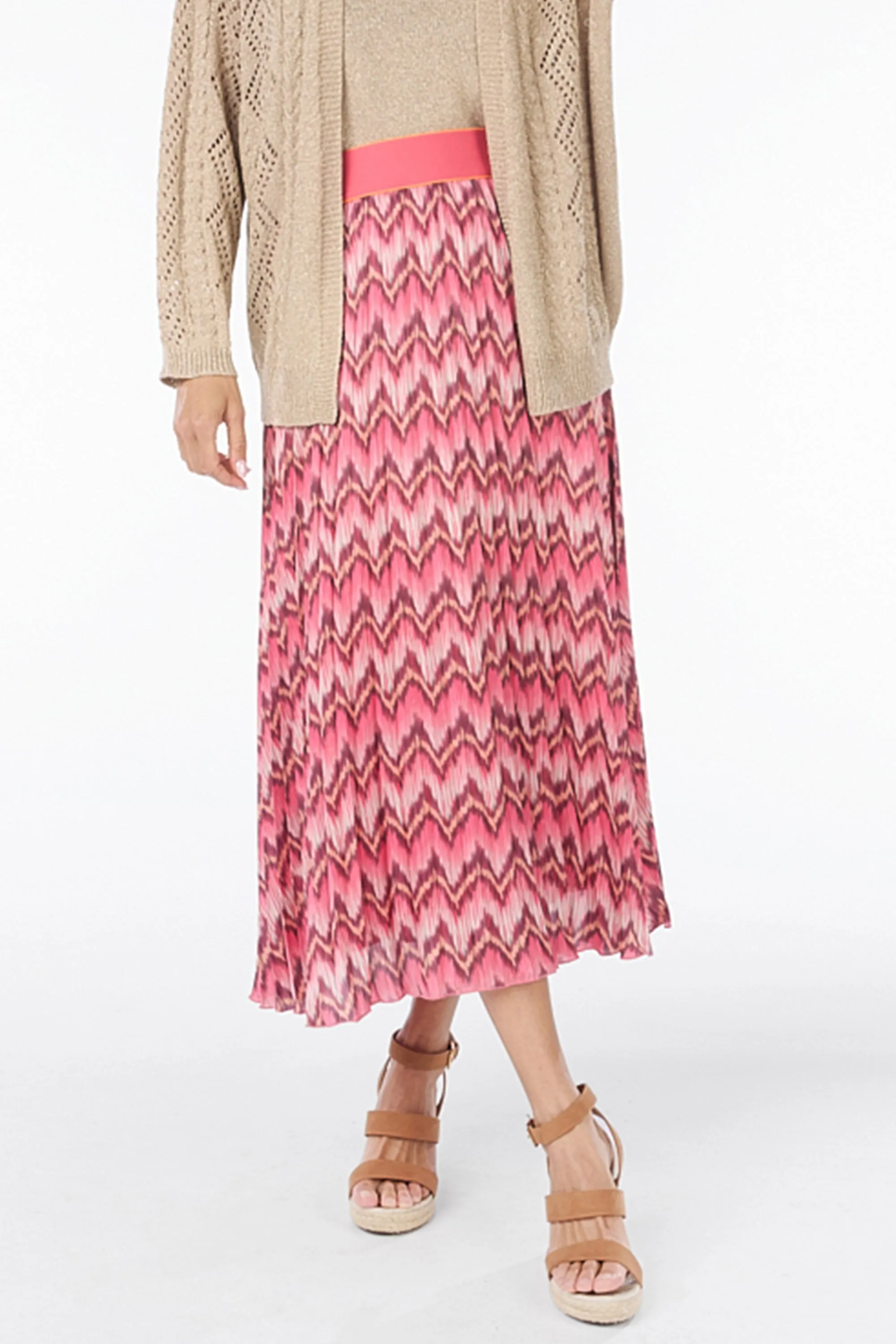 Zigzag Print Pleated Midi Skirt sold by Bellissima product image thumbnail 3