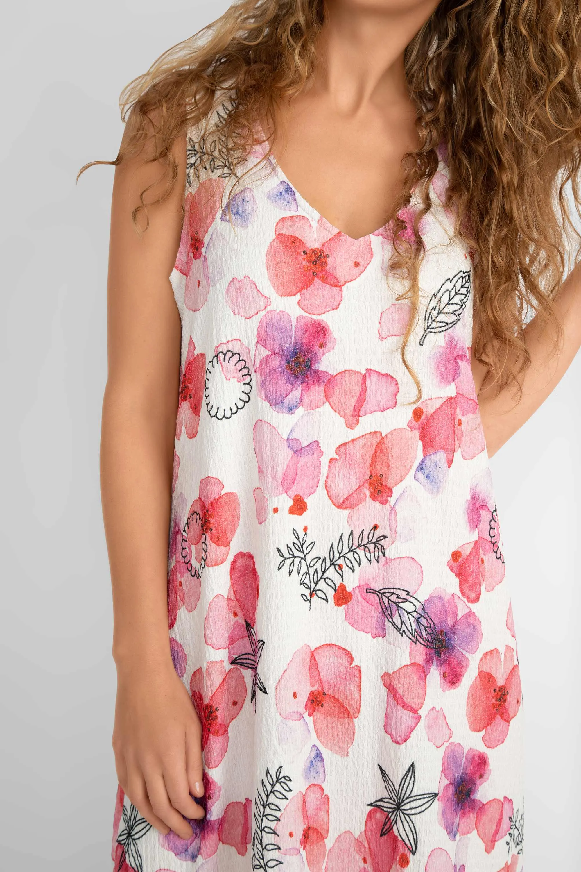 White With Pink Florals Maxi Dress sold by Bellissima product image thumbnail 5