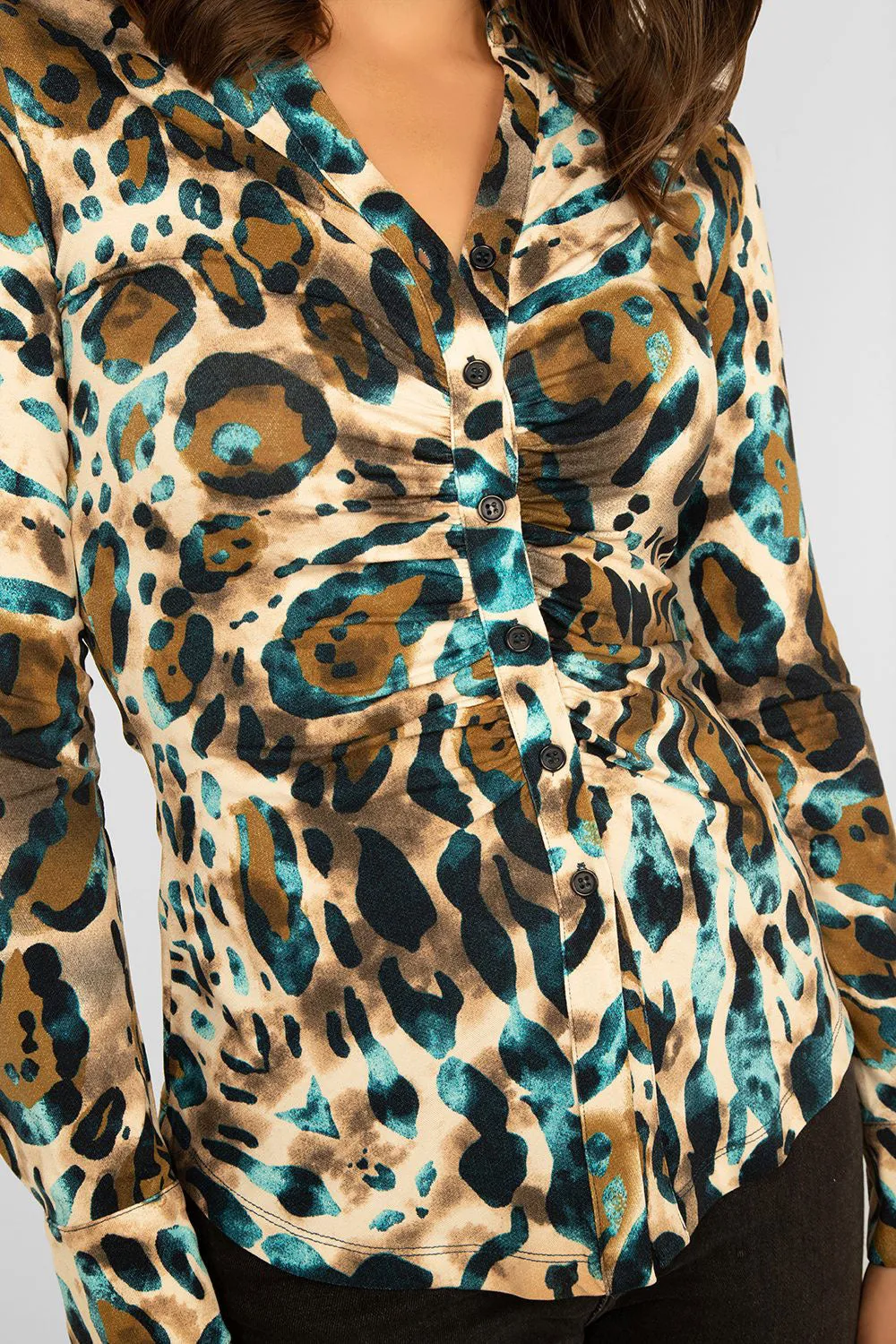 Animal Print Gathered Blouse sold by Bellissima product image thumbnail 3
