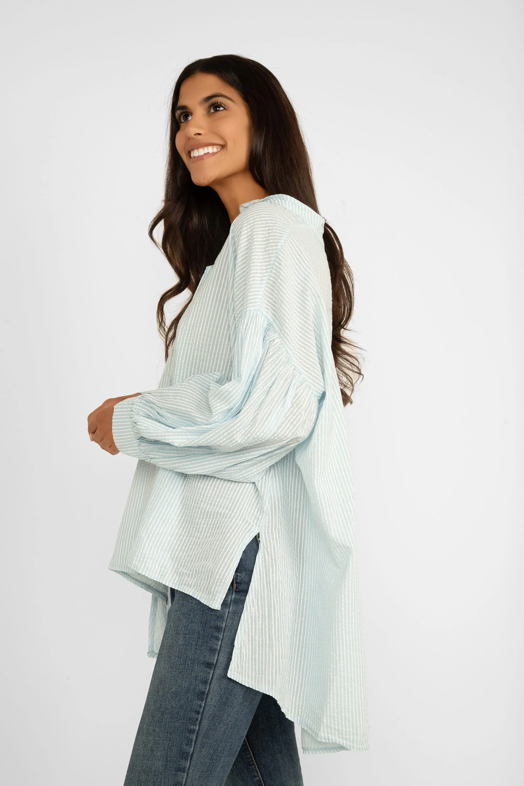 Striped Button Up Collared Shirt sold by Bellissima product image thumbnail 5