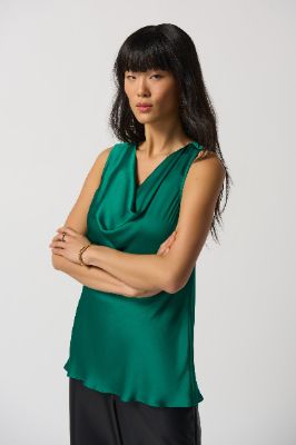 Satin Cowl Neck Tank Top sold by Bellissima