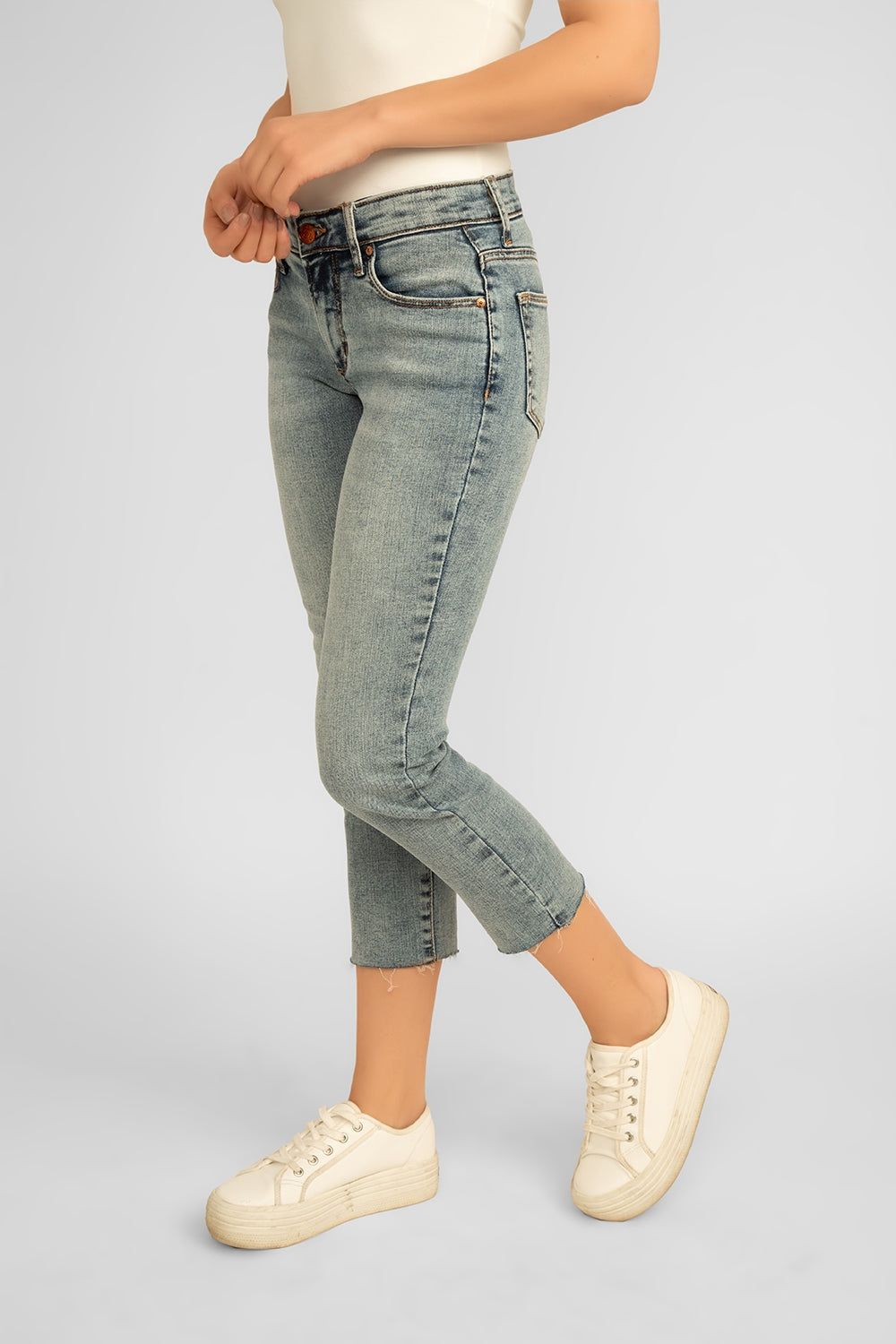 Jag Ruby Mid Rise Straight Crop Jeans sold by Bellissima product image thumbnail 3