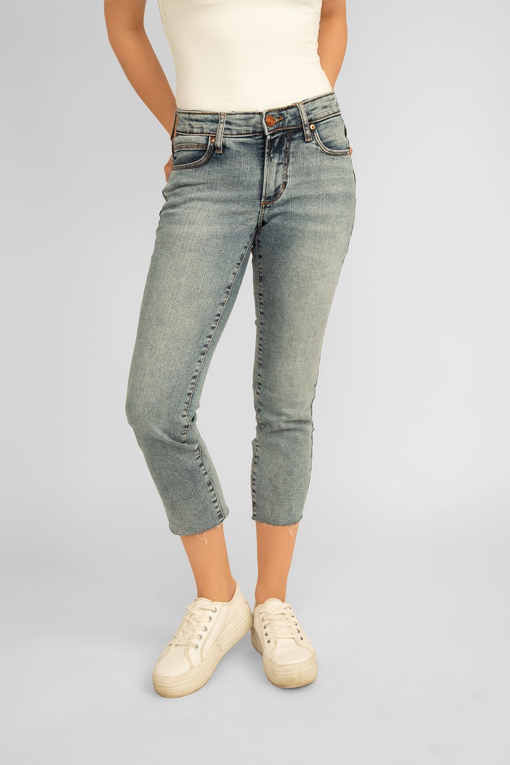 Jag Ruby Mid Rise Straight Crop Jeans sold by Bellissima
