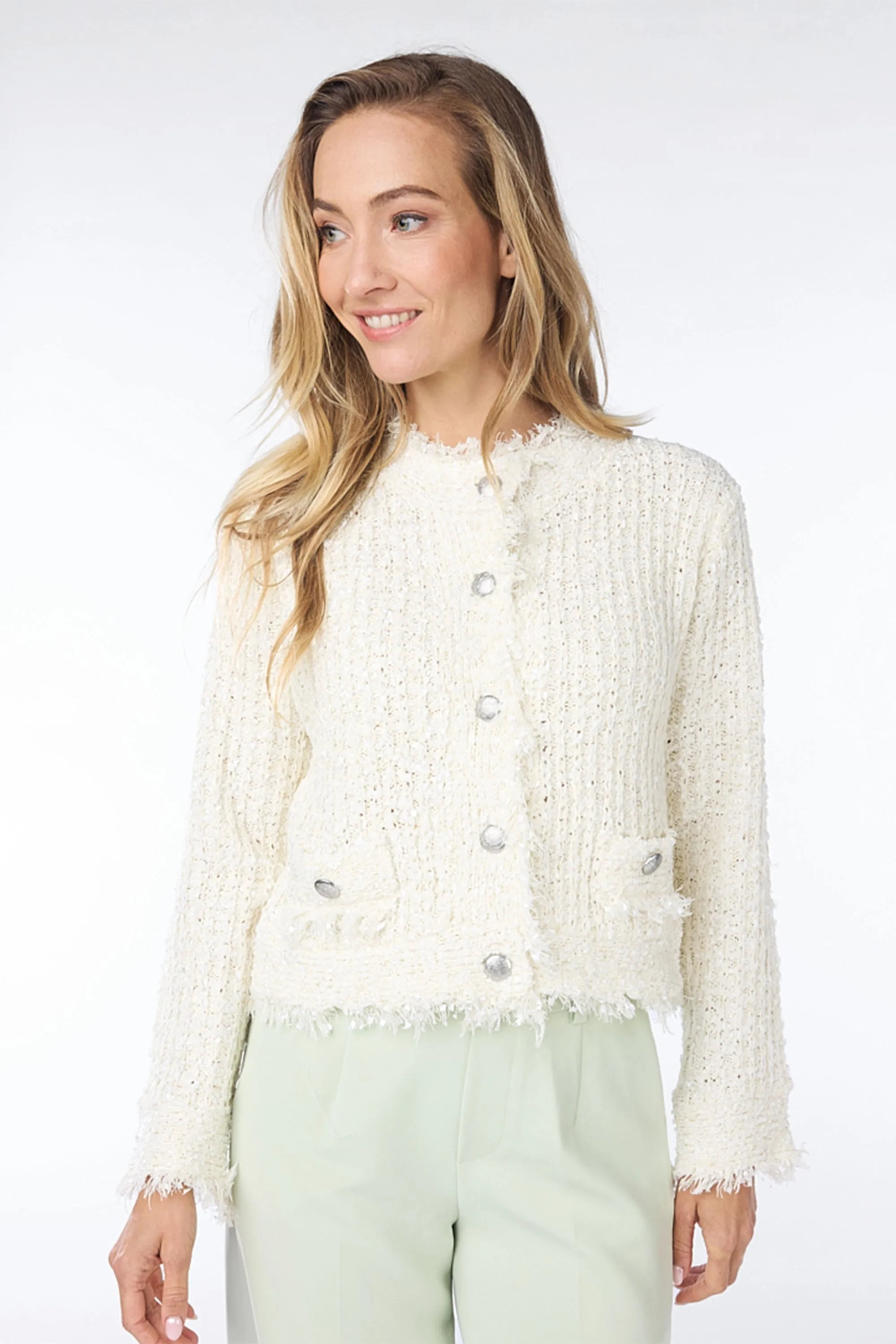Fuzzy Tweed Cardigan sold by Bellissima product image thumbnail 4