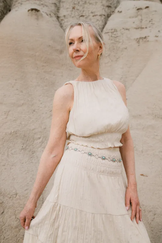 Sleeveless Gathered Crop Top sold by Bellissima